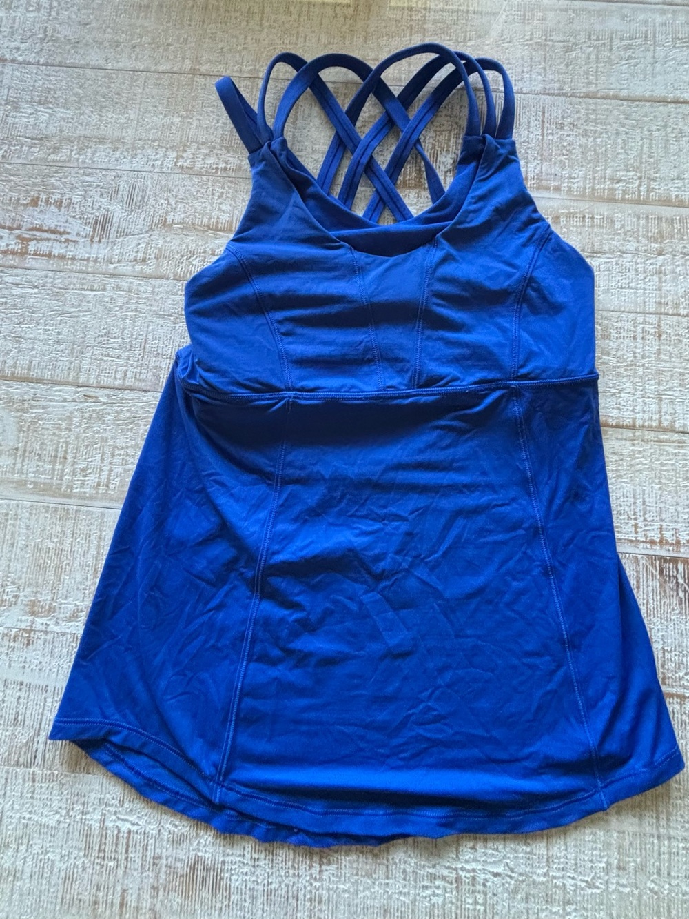 Lululemon royal blue tank top with build in bra size 4
